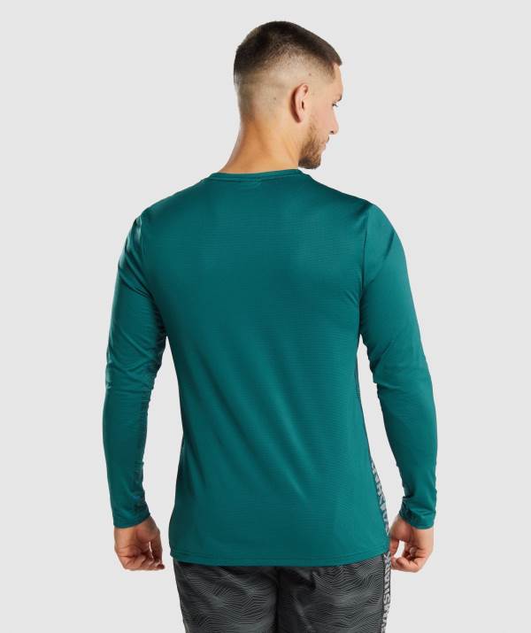 Panske Mikiny Gymshark Sport Long Sleeve Tyrkysové | JT6174809